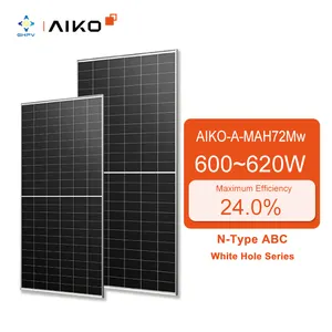 Altın tedarikçisi Aiko tam siyah GÜNEŞ PANELI Abc 600W 605W 610W 615W 620W n-tipi Abc beyaz delik serisi fotovoltaik paneller