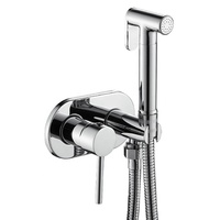 Robinet de lavage mural dissimulé en cuivre, moderne, monocommande, électroplaqué, chaud/froid, avec douchette de bidet effet pluie pour le nettoyage corporel