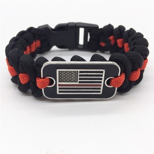 Grosir gelang tali payung bertahan hidup taktis uniseks bendera Amerika Serikat gelang Paracord 550 - Product Image 1