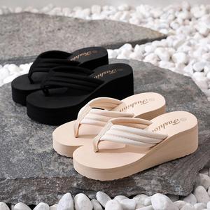 Sandales compensées à talon super haut de 3, 5 et 8 cm pour <span class=keywords><strong>femme</strong></span>, à bout rond, antidérapantes, épaisses, nouvelle collection été, pour la plage - Product Image 1
