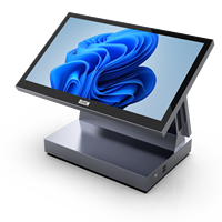 Système de point de vente Intel Core i5 de 12e génération 2026 avec écran Full HD de 15,6 pouces, double écran, stockage SSD de 128 Go, système d'exploitation Windows/Android/Linux