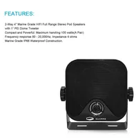 Marine Speaker 4 inci tahan air luar ruangan dengan antena Bluetooth Stereo Radio FM AM MP3 Player untuk perahu ATV UTV