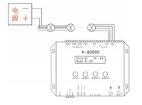 Автономный LED-контроллер K-8000C с каскадированием и коррекцией гаммы, 8*1024 пикселей, поддерживает микросхемы UCS1903, WS2811 и SM16716