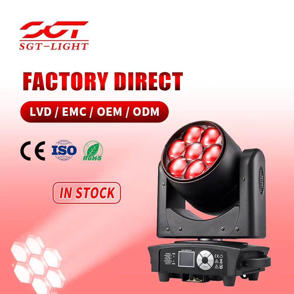 Hot Selling Mini 7*40W RGBW Bee Eyes Moving Head Stage Light With Point Control DMX512 for Concert Church Castle Bar Night Event
