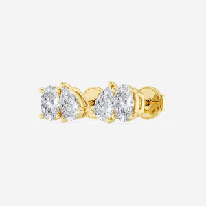 Élégantes boucles d'oreilles clous ovales et en forme de poire de 1,5 carat avec diamants de laboratoire étincelants, bijoux de luxe éthiques pour femmes - Product Image 5