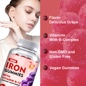 Gummies de fer à marque privée avec zinc, niacine et folate – Complément alimentaire pour adultes – Gummies de fer 18 mg - Product Image 5