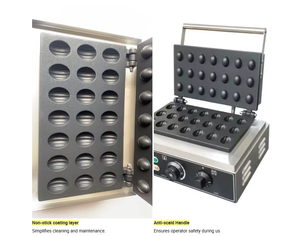 Machine à gaufres électrique commerciale 21 trous pour gaufres croustillantes à la châtaigne, 1550W, appareil à gaufres et cuiseur à pain - Product Image 5