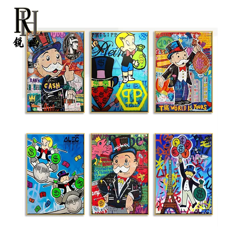 Home Decoration Alec Money Graffiti Cartoon Comic Posters Print canvas wall art print posters monopoly