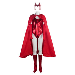 Costume de cosplay Wanda <span class=keywords><strong>Vision</strong></span> Scarlet Witch rouge, combinaison sexy pour Halloween, adulte avec cape - Product Image 1