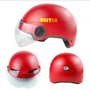 Popular Rosa rojo <span class=keywords><strong>mujer</strong></span> media cara ABS motocicleta <span class=keywords><strong>casco</strong></span> con gafas bicicleta eléctrica Scooter deporte montar señora moto <span class=keywords><strong>casco</strong></span> - Product Image 4