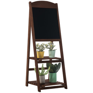 Solid wood balcony flower rack, floor-standing folding green plant <b>storage</b> rack, outdoor shop decoration, entrance blackboard, - Product Image 5