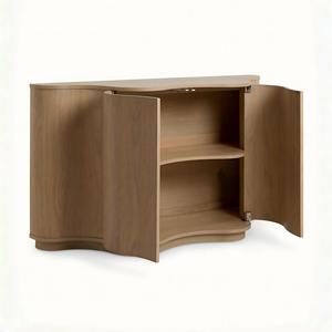 Credenza in Legno Stile Retrò Francese, Design Curvo Vintage, Mobile per Sala da Pranzo e Soggiorno <span class=keywords><strong>con</strong></span> Funzione di Stoccaggio e Decorazione - Product Image 3