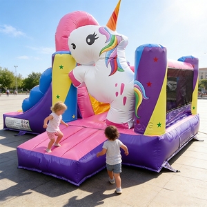 Bouncy Castle <b>Inflatable</b> Pink Unicorn Bouncer Combo Commercial <b>Inflatable</b> Jumping Castle Slide Kids Bounce <b>House</b> - Product Image 1