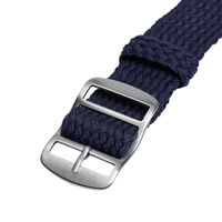 Bracelet de montre en nylon tressé avec LOGO personnalisé 22mm 24mm Bracelets de montre en perlon bleu Bracelet de montre en perlon avec boucle à 304