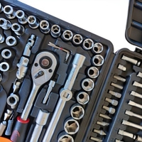 Juego de Herramientas Manuales Combinadas para Reparación de Automóviles, 108 Piezas, Suministro de Fábrica, Juego de Llaves de Trinquete, Destornilladores y Vasos