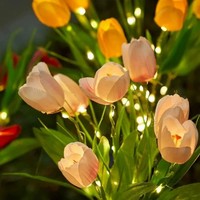 Lampe solaire LED en forme de tulipe, étanche IP65, pour extérieur, jardin, allée, mariage, Noël, fête, décoration