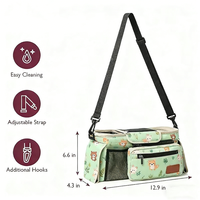 Organisateur de poussette pour bébé avec 2 porte-gobelets isothermes et imperméables et poche zippée amovible, grande capacité