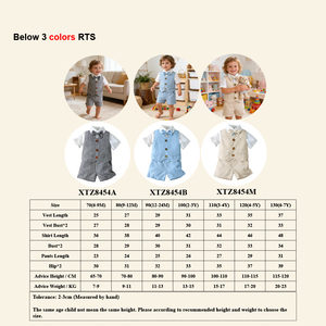 Summer Kids Clothing Sets Formal Suit Children Party Dress <strong>3</strong> Pcs <strong>Toddler</strong> Outfits Cotton Baby Boy Girl Clothes Set with <strong>Vest</strong> - Product Image 2