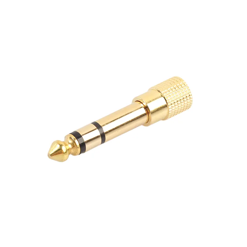 new Durable Golden 6.35 Male To 3.5 Female Stereo Adapter Plug Headphone Adapter Plug Terminals Audio Plug
