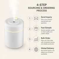 Humidificateur de bureau miniature moderne 180 ml, coffret cadeau de luxe, diffuseur d'arômes à ultrasons USB à brume froide avec lampe douce pour la maison et la chambre