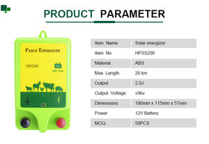 HPSFENCE Électrificateur de clôture solaire 2.0J haute puissance, chargeur de clôture électrique pour la protection des moutons et du bétail en ferme - Product Image 2