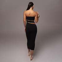 Robe longue bustier sexy pour femme, asymétrique à une épaule, avec découpes et fente, style moulant