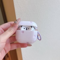 Étui Chic à Rayures pour AirPods 5 Pro 2, Air Pods 2 3, Housse Souple Tendance à Pois Mignonne et Adorable avec Sangle pour Écouteurs AirPods Pro 3