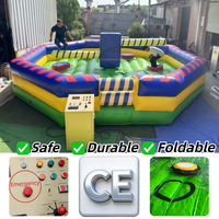 Jeu gonflable commercial Wipeout motorisé en PVC certifié CE pour la location événementielle et les fêtes