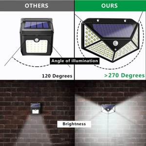 100 <b>LED</b> IP65 6000K Daylight Solar PIR Motion <b>Sensor</b> Night <b>Light</b> Outdoor Garden Wall <b>Light</b> - Product Image 4