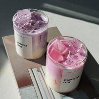 Individuelle Private Label Latte Matcha Eiswürfel Soja Lovely Art Kerzen-Geschenkbox Luxuriöse Kaffeegetränk-Duftkerzen