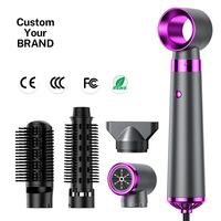 Brosse coiffante à air chaud 5 en 1, fer à boucler automatique, lisseur de cheveux, 600W, turbo sans balais, peigne sèche-cheveux multi-usage interchangeable