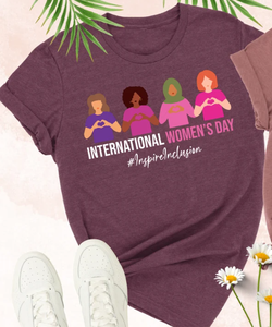 T-shirt per la Giornata Internazionale della Donna, casual da donna, girocollo, 100% cotone, jersey stampato, manica corta, vestibilità regolare - Product Image 3