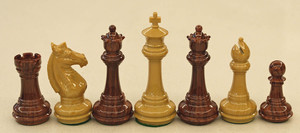 Piezas de ajedrez ABS de plástico triple ponderado de grano de madera estilo Caballero templario de 3,75 pulgadas King Tall (34 unids/set) - Product Image 2