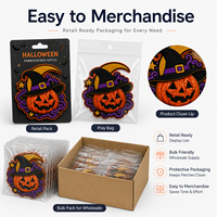 Écusson brodé personnalisé à sequins motif chapeau de citrouille d'Halloween pour vestes, sacs fourre-tout, kits d'artisanat, fournisseur de cadeaux saisonniers