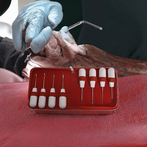 Kit de 12 outils chirurgicaux manuels pour implants dentaires, poignée ergonomique blanche, ensemble d'instruments de classe I - Product Image 3