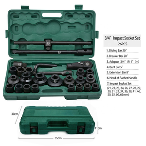 3/4 ''ổ đĩa 26 mảnh tự động bảo trì nặng số liệu Ổ cắm Bộ 26 mảnh công cụ thiết lập - Product Image 2