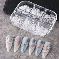 Breloques 3D en métal creux pour nail art, motifs papillons, fleurs, cœurs, mignons, kawaii, amour, décorations à presser, personnalisables, marque OYS