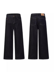 XMAMLON Heren Klassieke Donkerblauwe Raw Selvedge Denim Jeans op Maat, 100% Katoen, Winterwijde Pijpen, Gewassen Techniek - Product Image 2