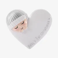 Cadeau personnalisé de Noël : Adorable bébé avec bonnet dans un cœur, ornement de Noël personnalisé pour la famille