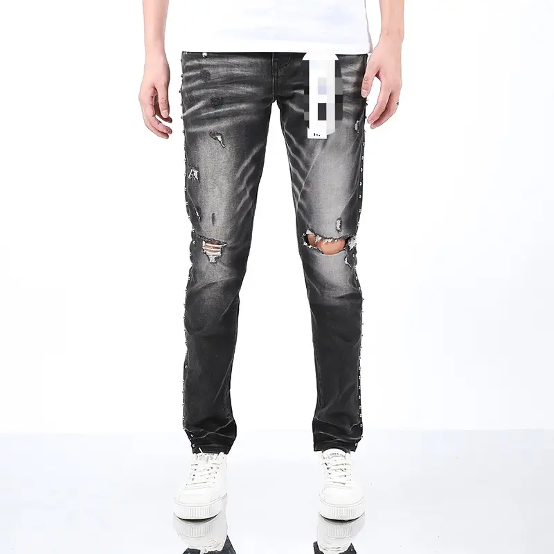 Calça jeans skinny casual slim anti-idade para homens, novidade da moda
