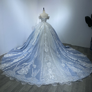 Robe de mariée de luxe bleue de Dubaï, modèle 2024, pour mariée princesse d'Arabie Saoudite, avec photos réelles WM20 - Product Image 6