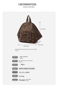 <span class=keywords><strong>Zaino</strong></span> da <span class=keywords><strong>donna</strong></span> leggero, portatile, estivo, elegante, di grande capacità, impermeabile, in <span class=keywords><strong>tessuto</strong></span> resistente con stampa leopardata in finta pelle scamosciata, organizzato - Product Image 4