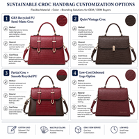 Fabricant de sacs à main en cuir PU texture crocodile OEM ODM, sac à poignée supérieure personnalisé avec logo et marque privée pour les marques