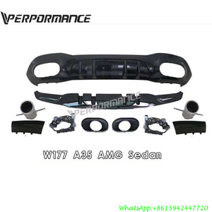 W177 diffuseur arrière et conseils pour W177 A180 A200 A220L lèvre arrière avec embouts d'échappement <span class=keywords><strong>2019</strong></span> ~ 2020 Année - Product Image 2