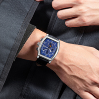 SKMEI — montre à quartz en cuir véritable pour hommes, bracelet automatique, boîtier en alliage, 9247
