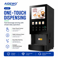 Aidewo YKT4-01 Fully Automatic Commercial Coffee Vending Machine 4 Powder Tanks 6 Flavors Hot/Cold Instant Coffee 110V/60Hz