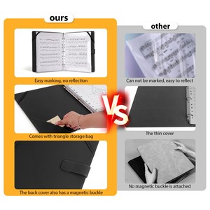 Dossier de musique 30 feuilles libres dossiers de musique chorale avec dragonne en cuir PU pour scène performance piano jouant chœur chanteur Sh - Product Image 6