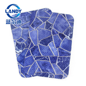 แผ่นรองพื้นสระว่ายน้ำ Randy Pool Membrane 1.5 มม. PVC ลายหินอ่อนแซฟไฟร์ พร้อมเม็ดกันลื่นรูปทรงไม่สม่ำเสมอ - Product Image 5