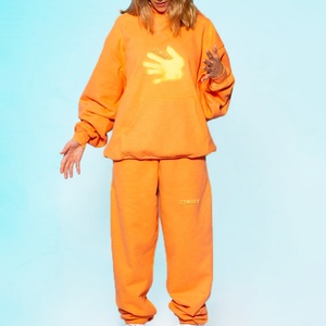 Temperature Sensitive Color Custom Tracksuit Set Streetwear Unisex 2 Piece Heat Reactive Hoodie and Sweatpants Set <b>Jogging</b> <b>Suit</b> - Product Image 4