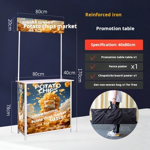 Hiện đại sắt bánh di động hiển thị đứng có thể gập lại bảng quảng cáo Xe đẩy nhỏ cho đẩy gian hàng nếm sàn di động - Product Image 1